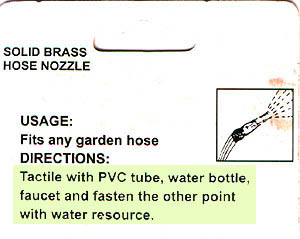 Text of instructions: Tactile with PVC tube, water bottle, faucet and fasten the other point with water resource